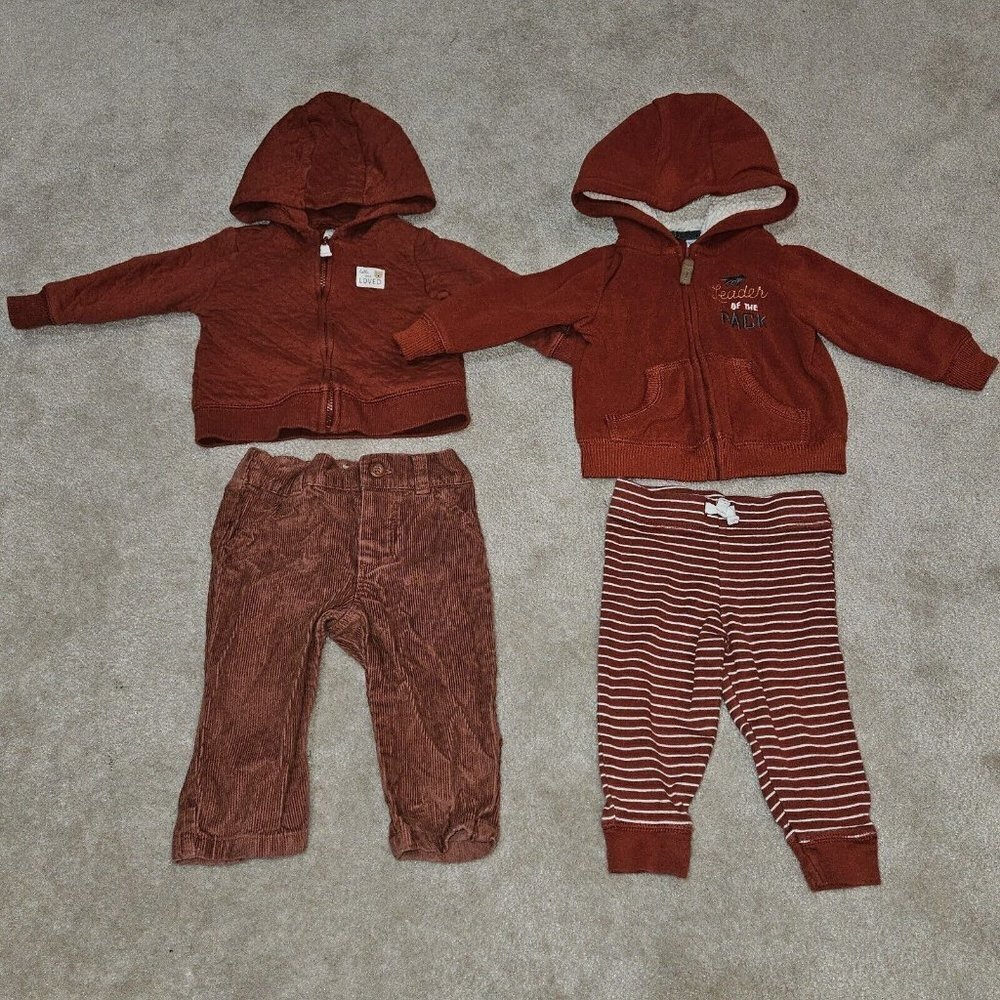 Carter's Outfit Lot Jackets Pants Mix/Match Rust Brown Fall Baby 6 Months